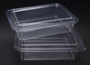 Σκεύος Διάφανο Pet 1250ml Ορθογώνιο Με Ενσωματωμένο Καπάκι 50τεμ.