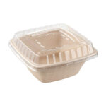 SQUARE BAGASSE SALAD CONTAINER 1250CC (42OZ) 75 PCS - Image 2