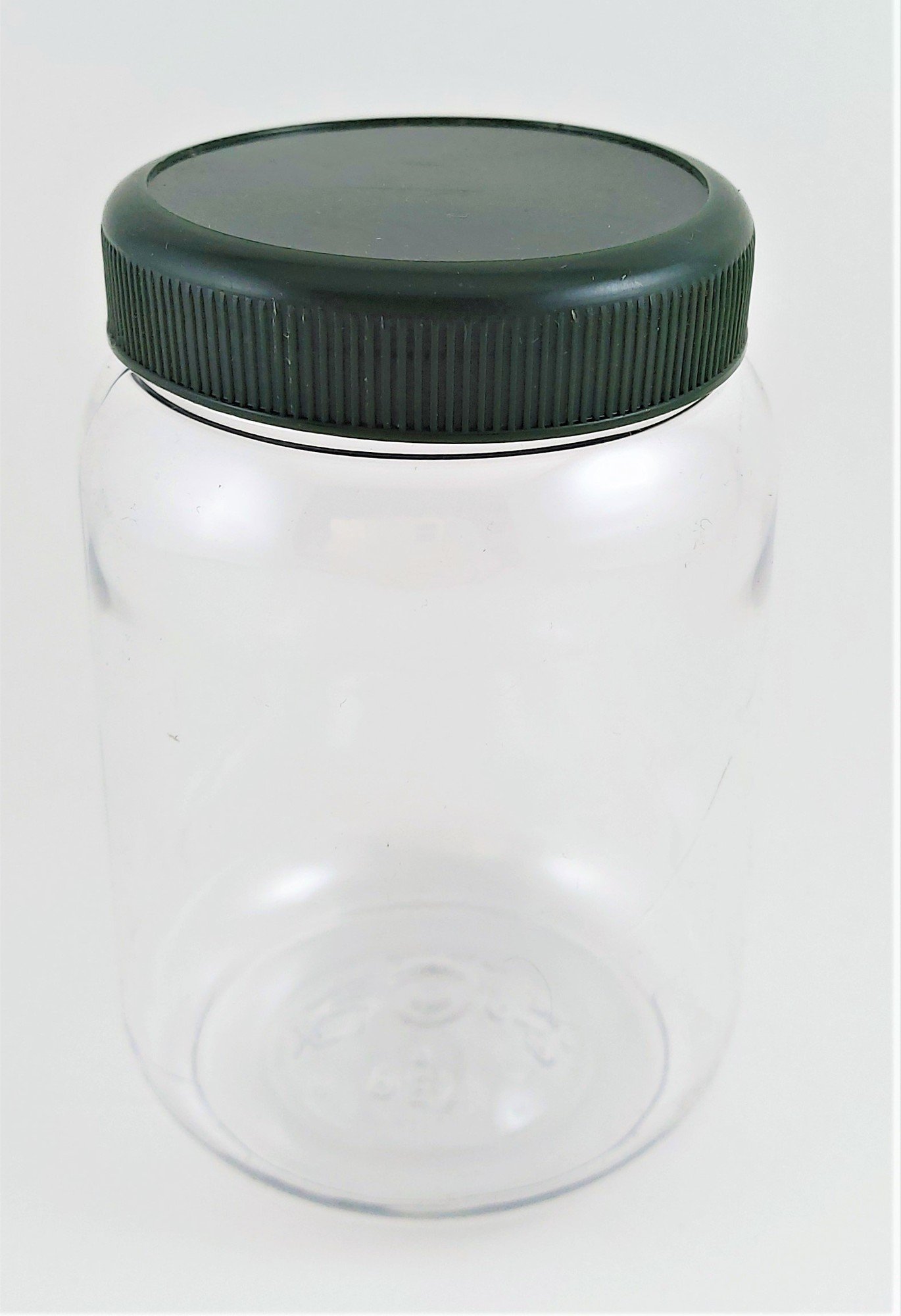 βαζο500 Δοχείο 500ml Στρογγυλό Διάφανο Με Πράσινο Καπάκι - Εικόνα 1