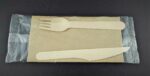 Wooden Knife Fork Kraft Napkin Set 33x33 100pcs - Image 2