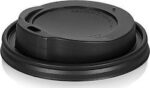 Black PP Sip Lid 80mm 100 pcs (8-12oz)